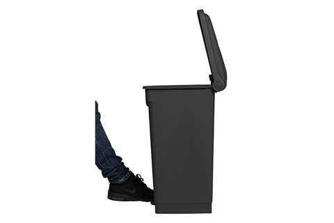 Probbax - Rectangular step-on waste bin 70l - 495x412x673mm - 50% recycled  Probbax - Rectangular step-on waste bin 70l - 495x412x673mm - 50% recycled