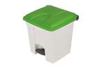 Probbax - Rectangular step-on waste bin 30l white body + coloured lid 430x390x410mm