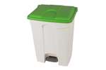 Probbax - Rectangular step-on waste bin 70l white body+coloured lid - 670x410x490mm