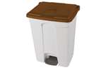 Probbax - Rectangular step-on waste bin 70l white body+coloured lid - 670x410x490mm