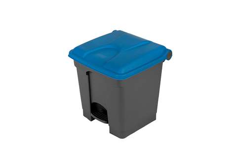 Probbax - Rectangular step-on waste bin 30l - grey body+coloured lid 430x390x410mm  Probbax - Rectangular step-on waste bin 30l - grey body+coloured lid 430x390x410mm