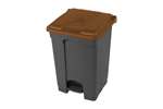 Probbax - Rectangular step-on waste bin 45l grey body + coloured lid 600x390x410mm