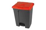 Probbax - RECTANGULAR STEP-ON WASTE BIN 70L GREY BODY+COLOURED LID 670X410X490MM