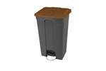 Probbax - Rectangular step-on waste bin 90l grey body + coloured lid 500x412x820mm