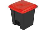 Probbax - Rectangular step-on waste bin 30l recycled body + lid 410x398x435mm