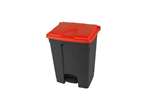 Probbax - Rectangular step-on waste bin 70l recycled body + lid 495x412x673mm