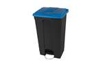 Probbax - Rectangular step-on waste bin 90l recycled body + lid 500x412x820mm