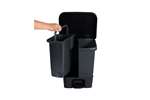 Probbax - Rectangular pedal bin 40L - double inner bucket - 470x370x510mm 