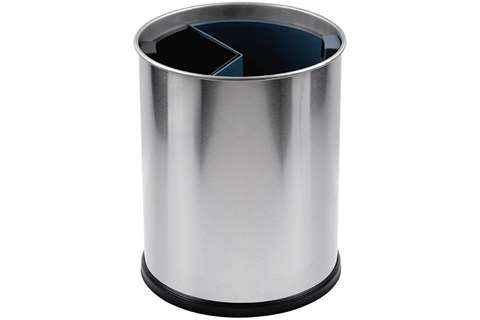 Probbax - Round waste basket 13l - 2 compartiments - insert black/grey 3,3l-6,6l  Probbax - Round waste basket 13l - 2 compartiments - insert black/grey 3,3l-6,6l