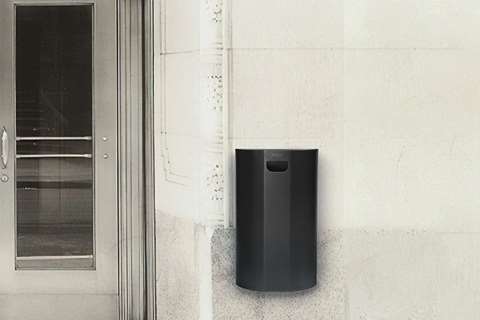 Probbax - Half-round wall bin - 40l - 350x190x495mm - incl. wall mounting  Probbax - Half-round wall bin - 40l - 350x190x495mm - incl. wall mounting