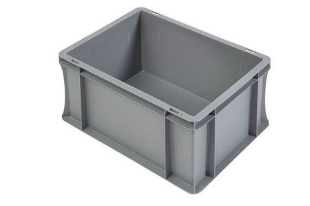 12x caisses de rangement plastique empilables noires L44 x l35 x