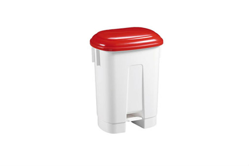 Pedal waste bins with coloured lid