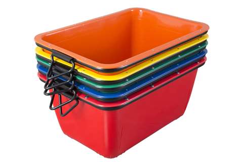 Mortar skips & trolley for mortar trough