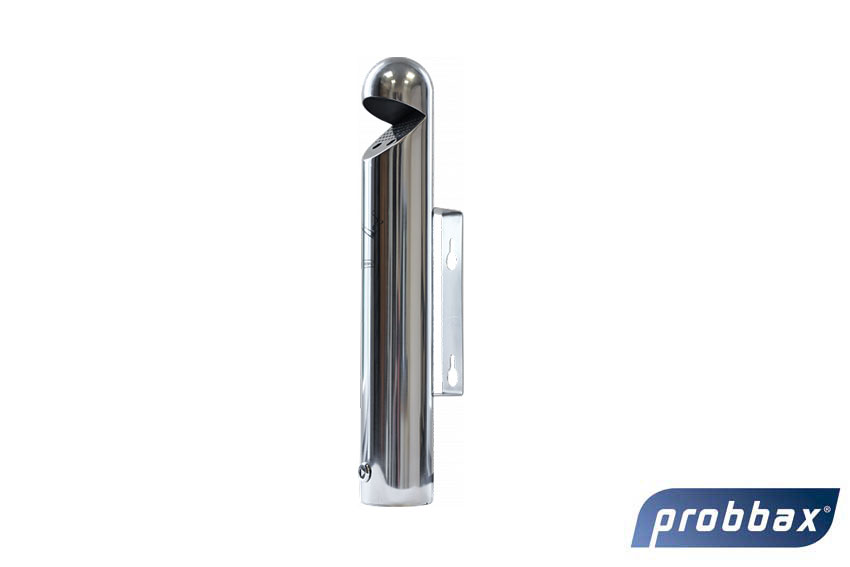 Tubulaire wandasbak met afdekkap 1.7l - blinkend RVS - tot 510 peuken 