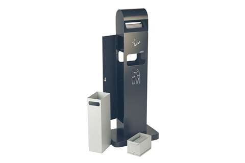 Cendrier sur pied totem 2l + poubelle 8l - 400x260x1040mm
