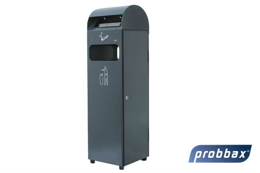 Stand alone ashtray 3 l + waste bin 29 l - 300x250x990 cm 
