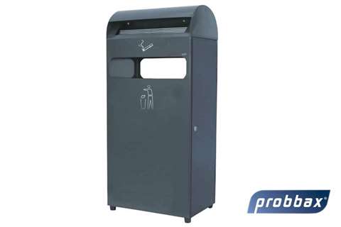 Cendrier sur pied 4.7 l + poubelle 48 l - 480 x 250 x 990 cm