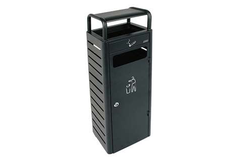 Cendrier sur pied - 3.3l + poubelle 24l - jusqu'a 990 megots - 250x300x960mm