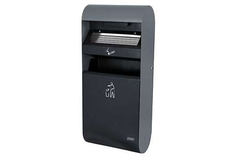 Hanging wall ashtray 3l + waste bin 14l - 900 butts - 300x140x670mm