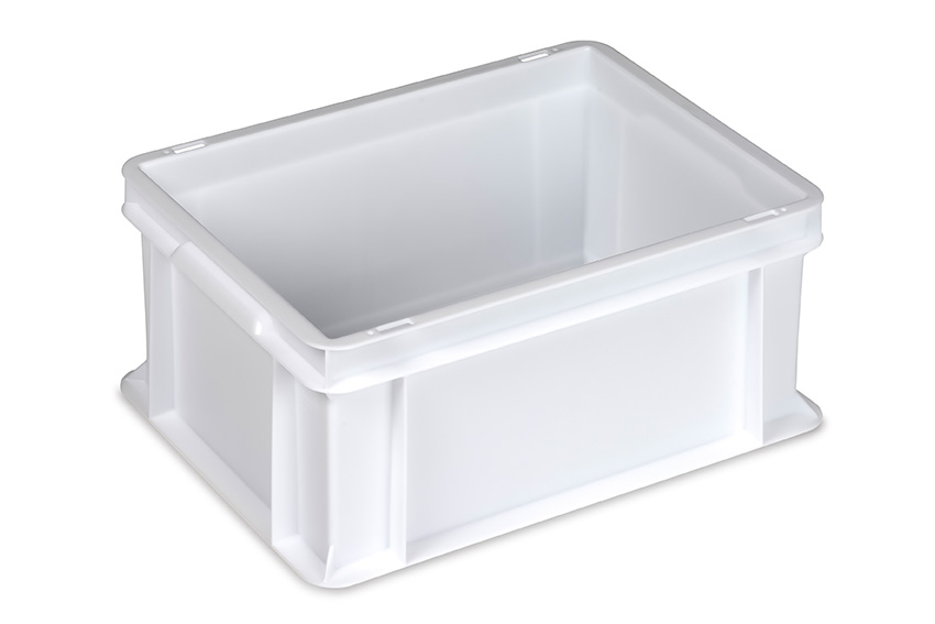 EN stacking bin Food natural 16l - 400x300x170mm - closed walls and base - closed handles 