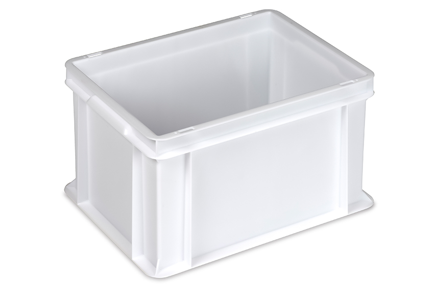 EN stacking bin Food natural 21l - 400x300x220mm - closed walls and base - closed handles 