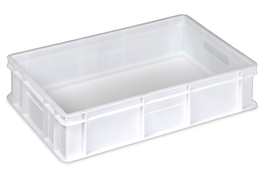 EN stacking bin Food natural 24l - 600x400x130mm - closed walls and base - closed handles 