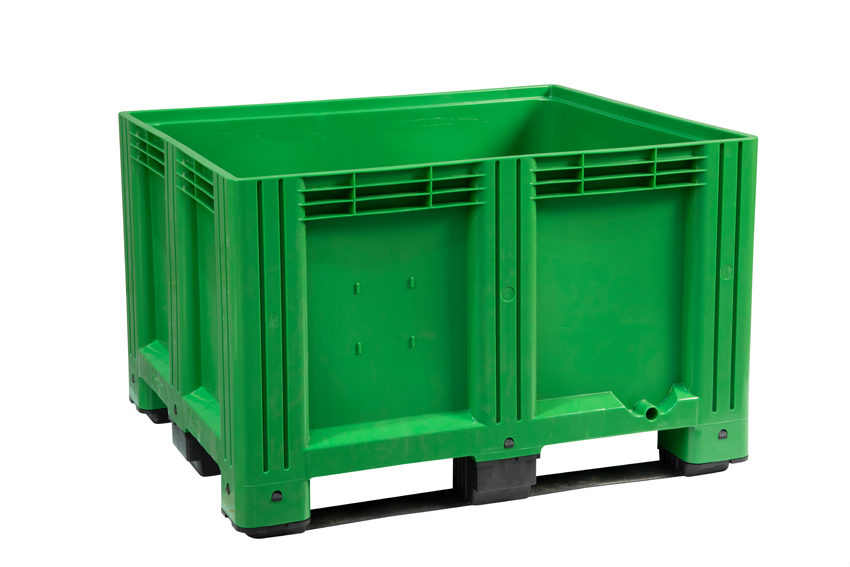 Pallet box - 1200x1000x780mm - closed - 3 skids - 610l 