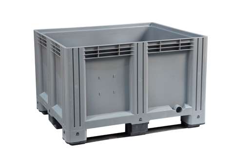 Palletbox - 1200x1000x780mm - gesloten - 610l - 3 sleeplatten