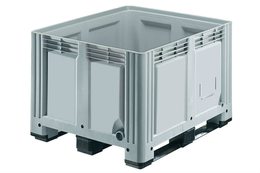 Caisse-palette 1200x1000x870 mm - fermé  - 760 l - 3 semelles - convexe 