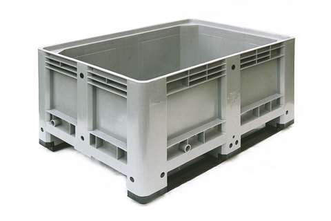 Pallet box 1200x800x600 mm - closed - 2 skids - 330 l