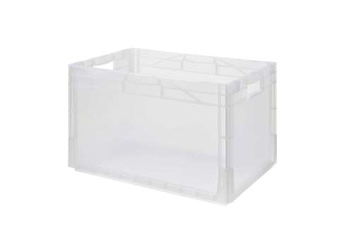 EN-Stapelbehälter Budget Crystal 78l - 600x400x400mm - geschlossene Wände und Boden verstärkter