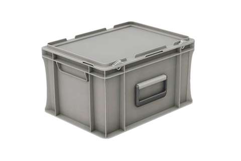 Euronorm coffre avec couvercle et poignee 20l - 400x300x233mm