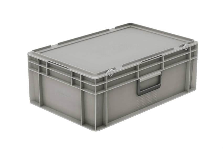 Euronorm case with lid and handle 42l - 600x400x223mm 