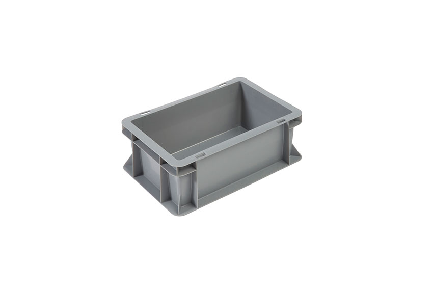 EN Stacking bin Budget Grey 5l - 300x200x120mm - closed sides and bottom - closed handles 