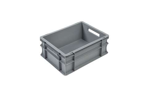 EN-Stapelbehälter Budget Grey 15l - 400x300x170mm - geschlossene Wände und Boden - offen Griffe