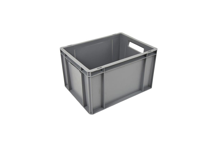 EN Stapelbak Budget Grey 22l - 400x300x240mm - gesloten wanden en bodem - open handvaten 