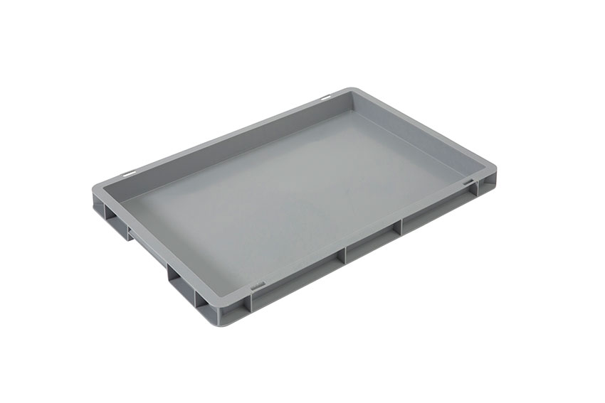 EN-Stapelbehälter Budget Grey 8l - 600x400x50mm - geschlossene Wände und Boden - geschl. Griffe 