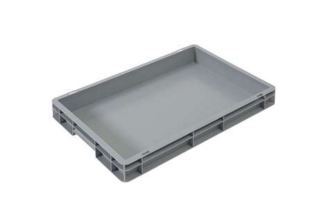 EN Bac gerbable Budget Grey 12,5l - 600x400x73mm - parois et fond fermés - poignées fermées