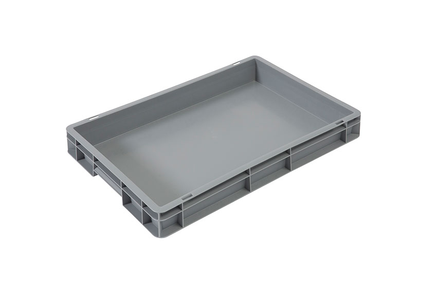 EN-Stapelbehälter Budget Grey 15l - 600x400x80mm - geschlossene Wände und Boden - geschl. Griffe 