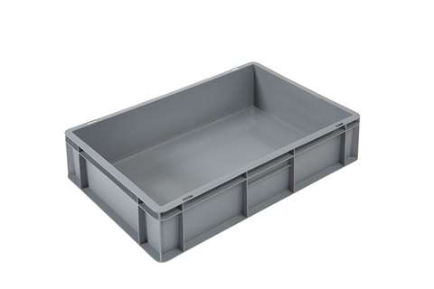 EN Stacking bin Budget Grey 27l - 600x400x150mm - closed sides and bottom - closed handles