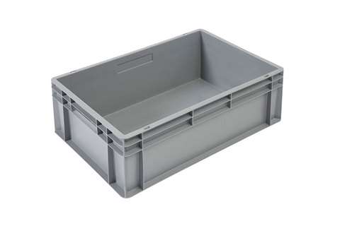 EN Stacking bin Budget Grey 42l - 600x400x220mm - closed sides and bottom - closed handles