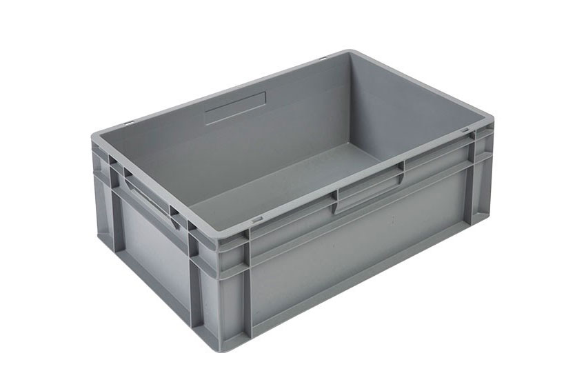 EN-Stapelbehälter Budget Grey 47l - 600x400x240mm - geschlossene Wände und Boden - geschl. Griffe 