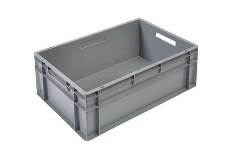 EN Bac gerbable Budget Grey 47l - 600x400x240mm - parois et fond fermés - poignées ouvertes