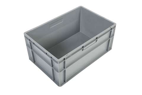 EN-Stapelbehälter Budget Grey 52l - 600x400x270mm - geschlossene Wände und Boden - geschl. Griffe