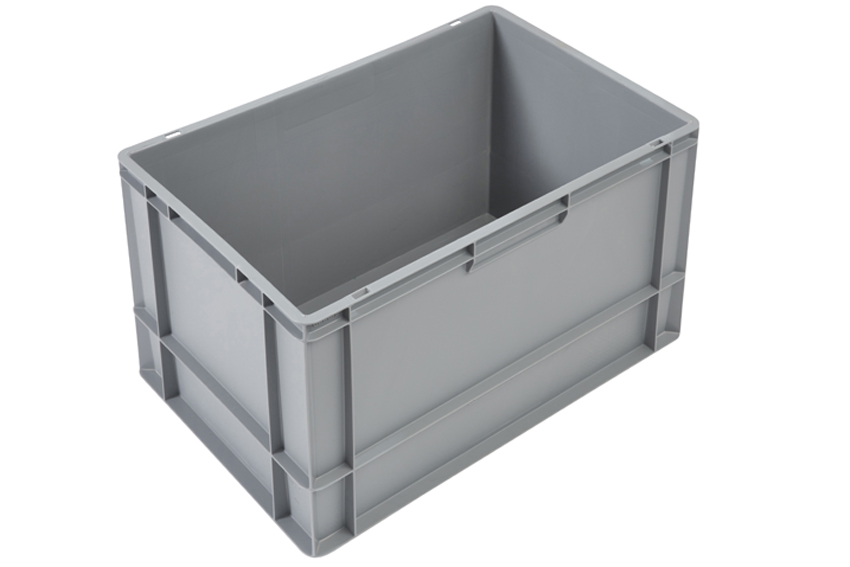 EN Bac gerbable Budget Grey 76l - 600x400x400mm - parois et fond fermés - poignées fermées 