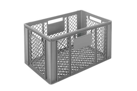 EN Bac gerbable Classic 69l - 600x400x350mm - parois et fond perforés - poignées ouvertes