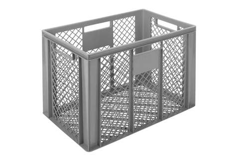 EN Bac gerbable Classic 83l - 600x400x426mm - parois et fond perforés - poignées ouvertes