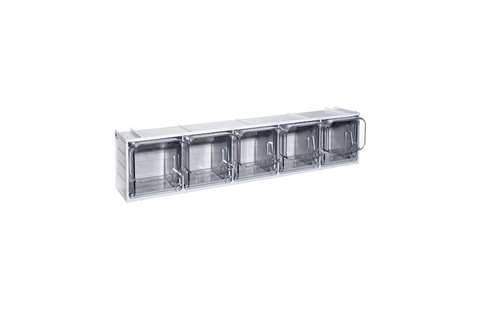 Kippbehältermodule 5 Fächer - Crystal Box Serie - 600x133x132mm