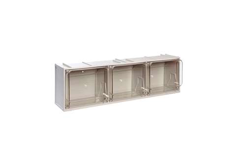 Bloc-tiroir basculants 3 godets - série Crystal Box - 600x155x175mm