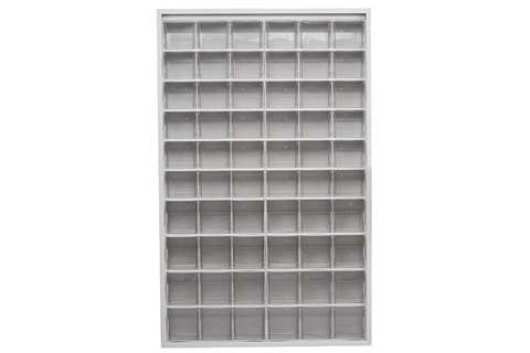 Armoire murale en métal incl. 60 pcs Crystal box blocs-tiroirs basculants - 1260x250x2000mm